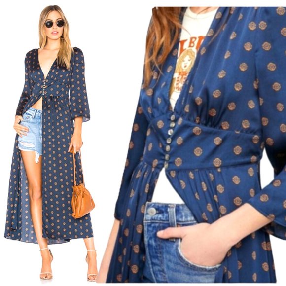Free People Tops - Free People alexa kimono in medallion navy combo